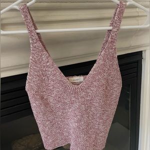 debut light pink knit tank top size S